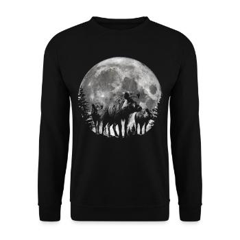 Chasse Au Sanglier Clair De Lune - Sweat-shirt Unisexe - noir - Devant - Alina (178cm) & Michal (187cm)