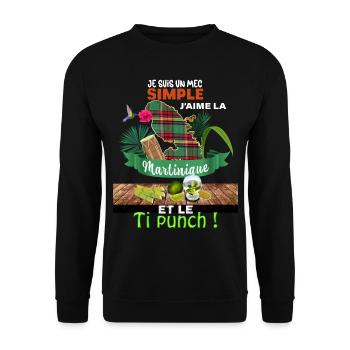 Martinique unter der Sonne der Antillen Ti-Punch - Unisex Pullover - Schwarz - Vorne - Alina (178cm) & Michal (187cm)