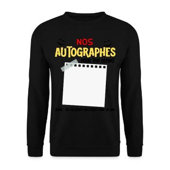 Départ Collègue Homme Retraite Mutation Autographe - Sweat-shirt Unisexe - noir - Devant - Alina (178cm) & Michal (187cm)