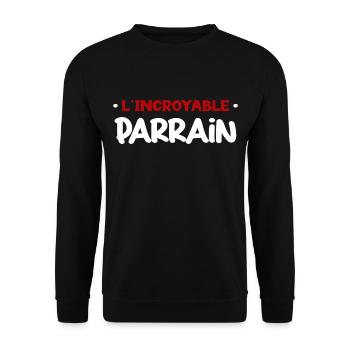L'incroyable Parrain Futur Filleul Annonce Bébé - Sweat-shirt Unisexe - noir - Devant - Alina (178cm) & Michal (187cm)