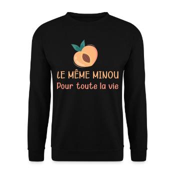 Ehe Mann Lustiger Humor EVG Foufoune Minou - Unisex Pullover - Schwarz - Vorne - Alina (178cm) & Michal (187cm)