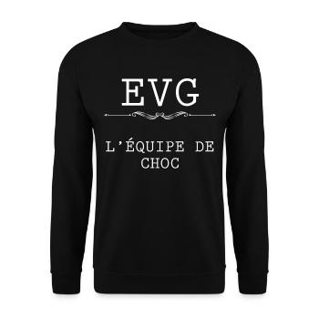 EVG Man Brigade Shock Team Zukünftige Hochzeit - Unisex Pullover - Schwarz - Vorne - Alina (178cm) & Michal (187cm)