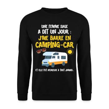 Motorhome Woman Wise Retirement I Stand Out Mom - Unisex Sweatshirt - black - Front - Alina (178cm) & Michal (187cm)