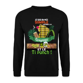 Guyane Homme Madras Rhum Ti Punch Mojito - Sweat-shirt Unisexe - noir - Devant - Alina (178cm) & Michal (187cm)