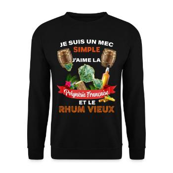 Polynésie Française Tahiti Rhum Ti Punch - Sweat-shirt Unisexe - noir - Devant - Alina (178cm) & Michal (187cm)
