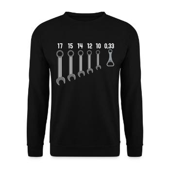 Apéro Bricolo Clé Humor Garage Homme - Unisex Pullover - Schwarz - Vorne - Alina (178cm) & Michal (187cm)