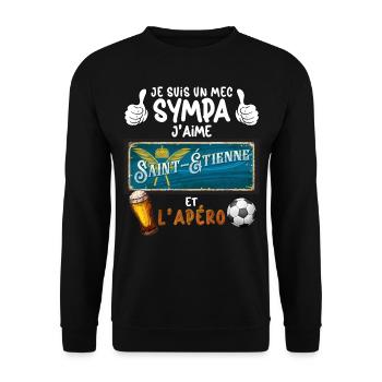 Foot Saint Etienne Apéro Supporter Homme Papa Papy - Unisex Pullover - Schwarz - Vorne - Alina (178cm) & Michal (187cm)
