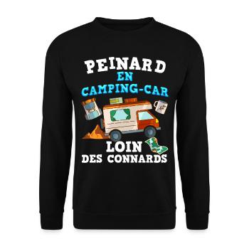 Man camper car humor away from assholes - Unisex Sweatshirt - black - Front - Alina (178cm) & Michal (187cm)