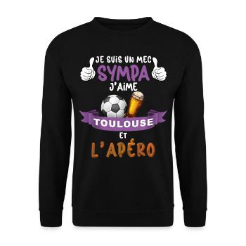Toulouse Foot Et Apéro Homme Supporter Papa Papy - Unisex Sweatshirt - black - Front - Alina (178cm) & Michal (187cm)
