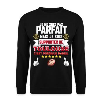 Men's Rugby France Toulouse 6 Star Stadium - Unisex Sweatshirt - black - Front - Alina (178cm) & Michal (187cm)