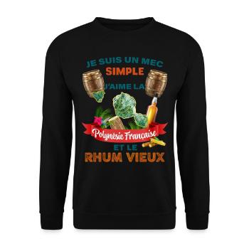 Tahiti Französisch-Polynesien Ti Punsch Alter Rum - Unisex Pullover - Schwarz - Vorne - Alina (178cm) & Michal (187cm)