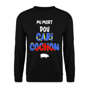 Réunion Island Flag Kreolische Küche Curry Schwein - Unisex Pullover - Schwarz - Vorne - Alina (178cm) & Michal (187cm)