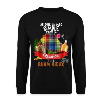 Men Reunion Island Aperitif Old Rum Ti Punch - Unisex Sweatshirt - black - Front - Alina (178cm) & Michal (187cm)