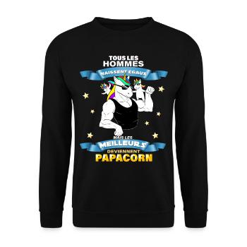 The best ones become daddy unicorn daddy strong dad - Unisex Sweatshirt - black - Front - Alina (178cm) & Michal (187cm)