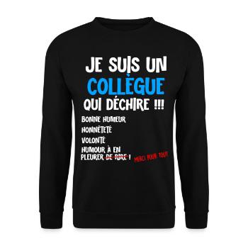 Co-worker who rocks man retirement - Unisex Sweatshirt - black - Front - Alina (178cm) & Michal (187cm)