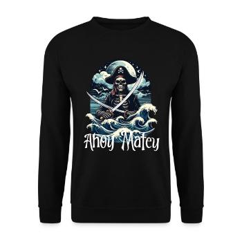 Ahoy Matey - Talk Like a Pirate - Sweat-shirt Unisexe - noir - Devant - Alina (178cm) & Michal (187cm)