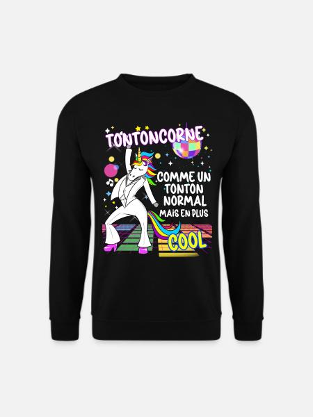 Cooles Einhorn Onkel Ripping Vintage 80er Jahre - Unisex Pullover - Schwarz