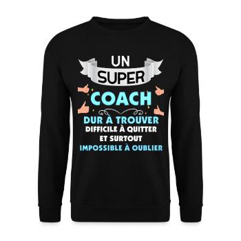 A Super Coach Great Coach message - Unisex Sweatshirt - black - Front - Alina (178cm) & Michal (187cm)