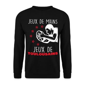 Rugby Toulouse Rouge Et Noir Supporter Joueur - Sweat-shirt Unisexe - noir - Devant - Alina (178cm) & Michal (187cm)