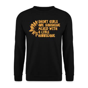 Short Girls Sunshine Mixed With A Little Hurricane - Unisex Sweatshirt - black - Front - Alina (178cm) & Michal (187cm)