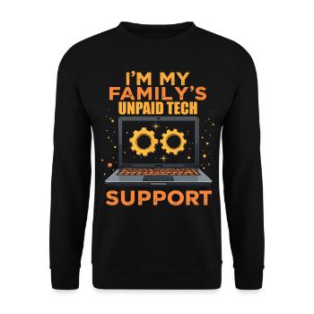I'm My Family's Unpaid Tech Support - Funny - Unisex Sweatshirt - black - Front - Alina (178cm) & Michal (187cm)