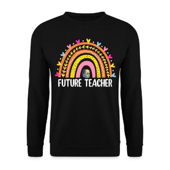 Future Teacher - Unisex Pullover - Schwarz - Vorne - Alina (178cm) & Michal (187cm)