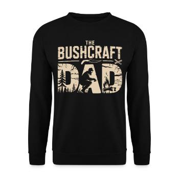 The Bushcraft Dad – Fire. Wood. Fatherly pride. - Unisex Sweatshirt - black - Front - Alina (178cm) & Michal (187cm)
