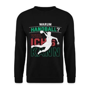 Handballer - Warum Handball? - Weil ich's kann! - Unisex Pullover - Schwarz - Vorne - Alina (178cm) & Michal (187cm)