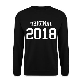 Original 2018 - 5 Years Old, 5th Birthday Kids - Unisex Sweatshirt - black - Front - Alina (178cm) & Michal (187cm)
