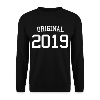 Original 2019 - 4 ans, 4e anniversaire Enfants - Sweat-shirt Unisexe - noir - Devant - Alina (178cm) & Michal (187cm)