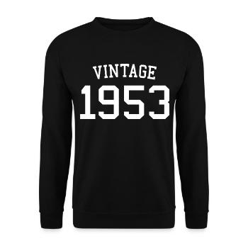 Millésime 1953 - 70 ans, cadeau 70e anniversaire - Sweat-shirt Unisexe - noir - Devant - Alina (178cm) & Michal (187cm)