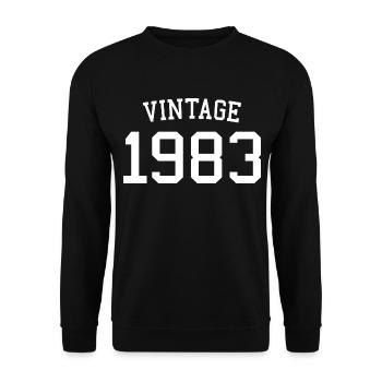 Vintage 1983 - 40 Years Old, 40th Birthday Gift - Unisex Sweatshirt - black - Front - Alina (178cm) & Michal (187cm)