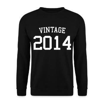 Vintage 2014 - 9 Years Old, 9th Birthday Kids - Unisex Sweatshirt - black - Front - Alina (178cm) & Michal (187cm)