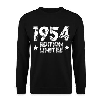 Vintage 1954 Limited Edition Cadeau D'anniversaire - Sweat-shirt Unisexe - noir - Devant - Alina (178cm) & Michal (187cm)