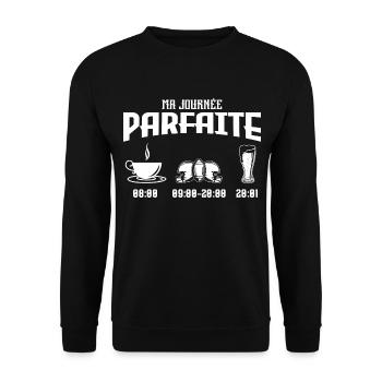 ma journée parfaite boxe - Sweat-shirt Unisexe - noir - Devant - Alina (178cm) & Michal (187cm)