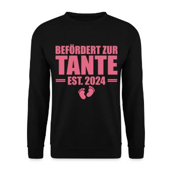 Befördert zur Tante 2024 - Unisex Pullover - Schwarz - Vorne - Alina (178cm) & Michal (187cm)