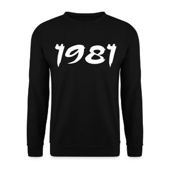 1981 Cadeau 44e Anniversaire 1981 Retro 1981 - Sweat-shirt Unisexe - noir - Devant - Alina (178cm) & Michal (187cm)