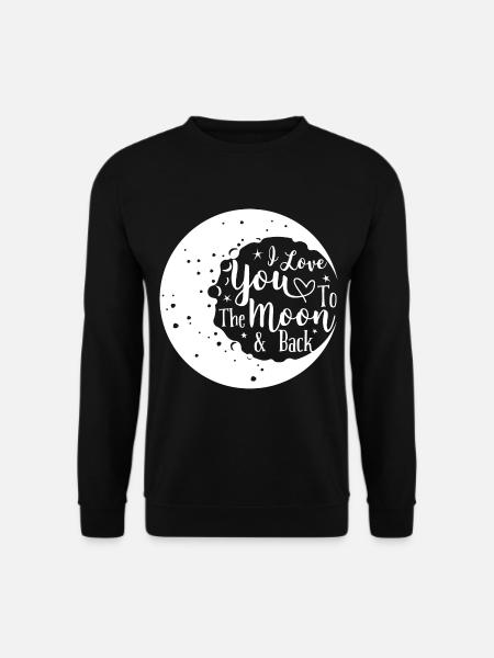 I love you to the moon and back Valentinstag Gesch - Unisex Pullover - Schwarz