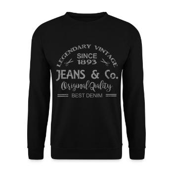 Jeans and Co Vintage Imprint GRUNGE - Unisex Sweatshirt - black - Front - Alina (178cm) & Michal (187cm)
