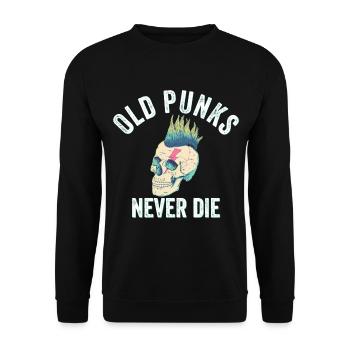 Old Punks Never Die - Vintage Punk - Unisex Sweatshirt - black - Front - Alina (178cm) & Michal (187cm)