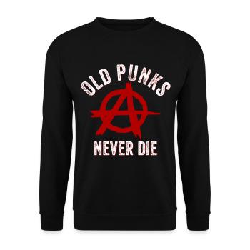 Old Punks Never Die - Vintage Punk - Unisex Sweatshirt - black - Front - Alina (178cm) & Michal (187cm)