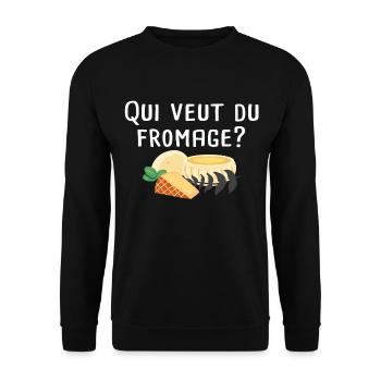 Fromagère fromager fromage métier cadeau humour - Sweat-shirt Unisexe - noir - Devant - Alina (178cm) & Michal (187cm)