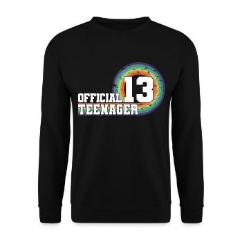 Adolescent officiel 13, cadeau cool 13e anniversaire - Sweat-shirt Unisexe - noir - Devant - Alina (178cm) & Michal (187cm)