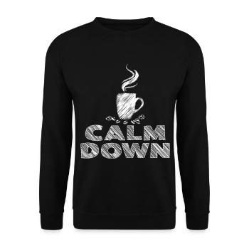 Relaxation and relaxation. Just Calm Down - Unisex Sweatshirt - black - Front - Alina (178cm) & Michal (187cm)