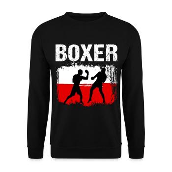 Boxen Polen Boxer - Unisex Pullover - Schwarz - Vorne - Alina (178cm) & Michal (187cm)