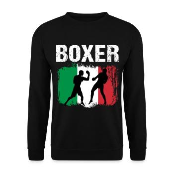 Boxen Italien Boxer - Unisex Pullover - Schwarz - Vorne - Alina (178cm) & Michal (187cm)