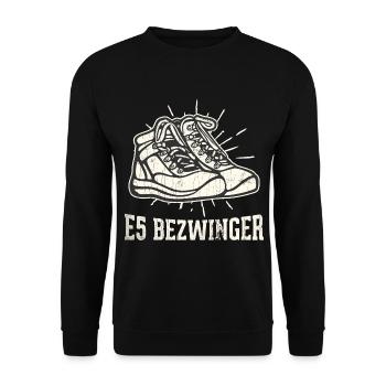 Alpenüberquerung Oberstdorf Meran E5 Fernwanderweg - Unisex Pullover - Schwarz - Vorne - Alina (178cm) & Michal (187cm)