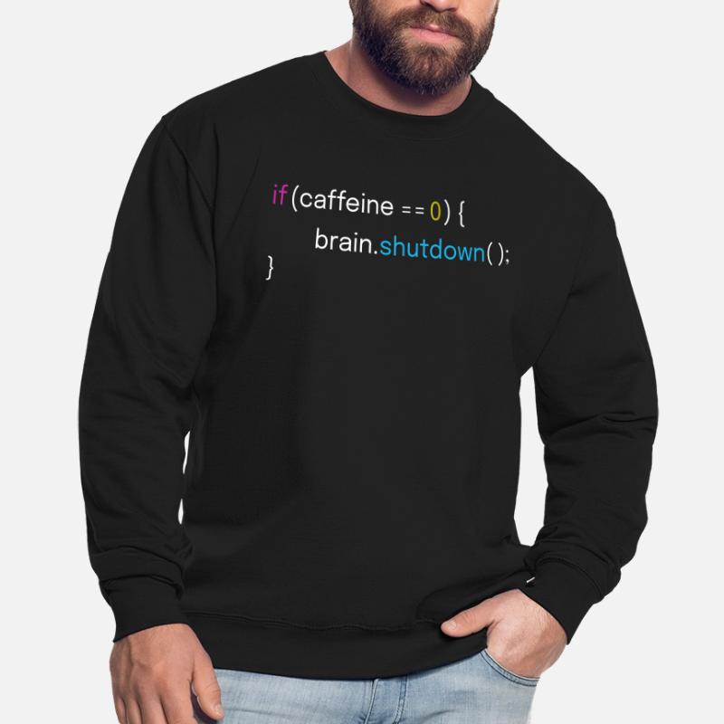 Caffeine Low Brain Shutdown Funny Code Unisex Sweatshirt