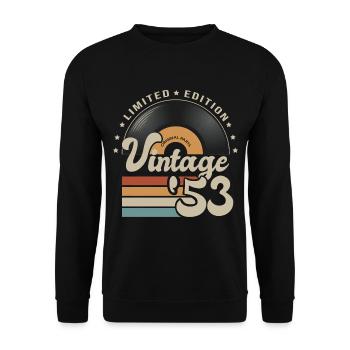 vintage Vinyl 1953 birthday gift idea 69 years - Unisex Sweatshirt - black - Front - Alina (178cm) & Michal (187cm)