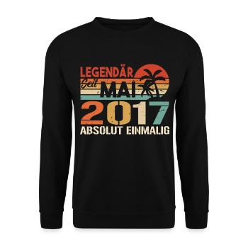 Legendär seit Mai 2017 - Geburtstag im Mai 2017 - Unisex Pullover - Schwarz - Vorne - Alina (178cm) & Michal (187cm)